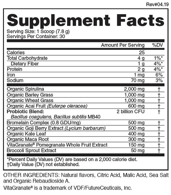 EVOGREENS - Fruit Punch Natural Flavors | 234g | 30 Servings