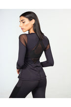 Long Sleeve Mesh Shirt - Black